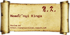 Neményi Kinga névjegykártya